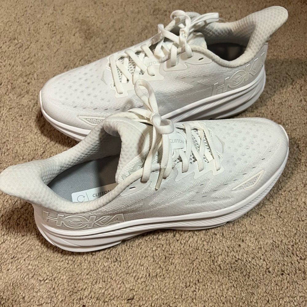 Hoka All-White Athletic Shoes